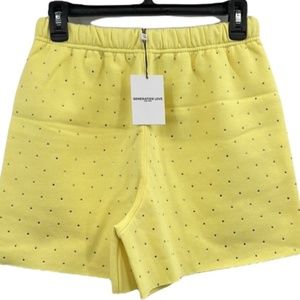 Generation Love Aria Crystal Lemon Yellow Terry Shorts Choose Love New York